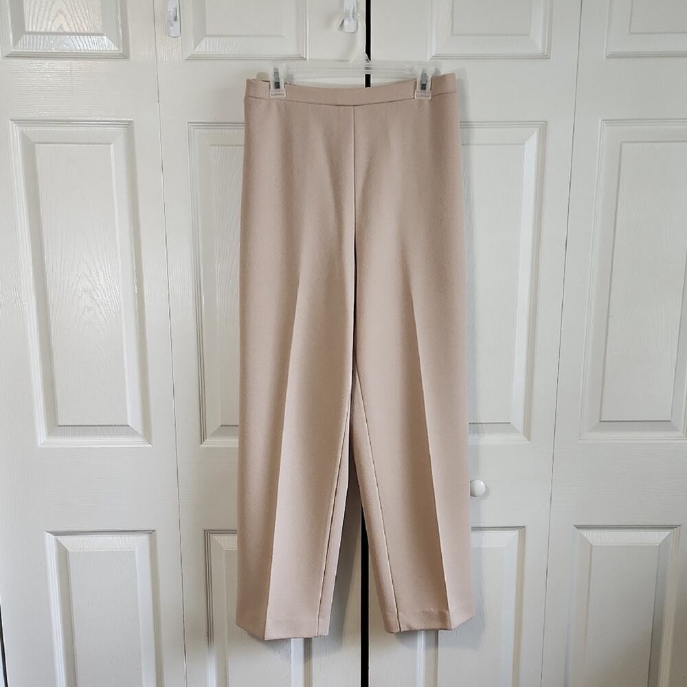 Vintage Talbott Womens Beige Pull On Pants Size 8‎ Textured Neutral Union Made